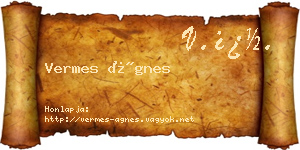 Vermes Ágnes névjegykártya